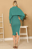 RIBBED SLEEVE SHAWL N SWEATER DRESS SET
