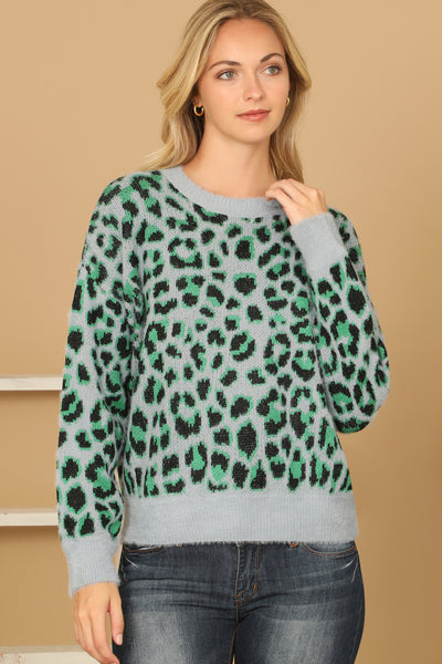 LEOPARD KNITTED SWEATER – Riah Fashion