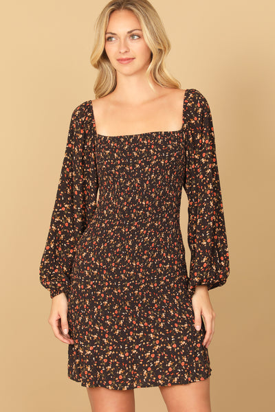puff sleeve dress with square neck Elegant Jacquard Xs / Black Available in ivory and white. Our Top Six Square Neck