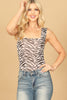 ZEBRA PRINT WIDE STRAP BODYSUIT
