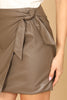LEATHER WRAP WAIST KNOT SKIRT