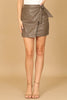 LEATHER WRAP WAIST KNOT SKIRT