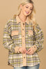 CORDUROY DETAIL PLAID JACKET