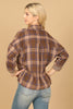 PLAID FRONT KNOT HEM BUTTON DOWN TOP