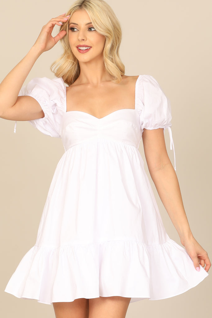 PUFF SLEEVE BABYDOLL SOLID MINI DRESS – Riah Fashion PUFF SLEEVE BABYDOLL SOLID MINI DRESS – Riah Fashion