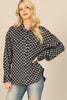 CHECKERED LONG SLEEVE BUTTON DOWN JACKET