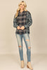 PLAIDED MIX LONG SLEEVE TOP