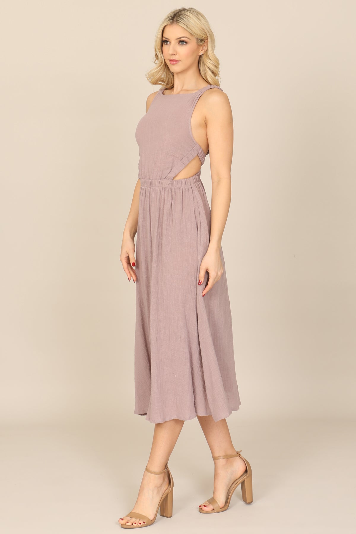 STRAPPY BACKLESS SIDE CUT-OUT DRESS – Riah Fashion