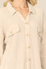 KNITTED COLLARED BUTTON DOWN JACKET
