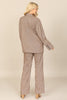 PLAID BUTTON DETAIL JACKET & PANTS SET