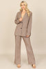 PLAID BUTTON DETAIL JACKET & PANTS SET