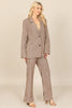 PLAID BUTTON DETAIL JACKET & PANTS SET
