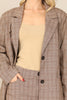 PLAID BUTTON DETAIL JACKET & PANTS SET