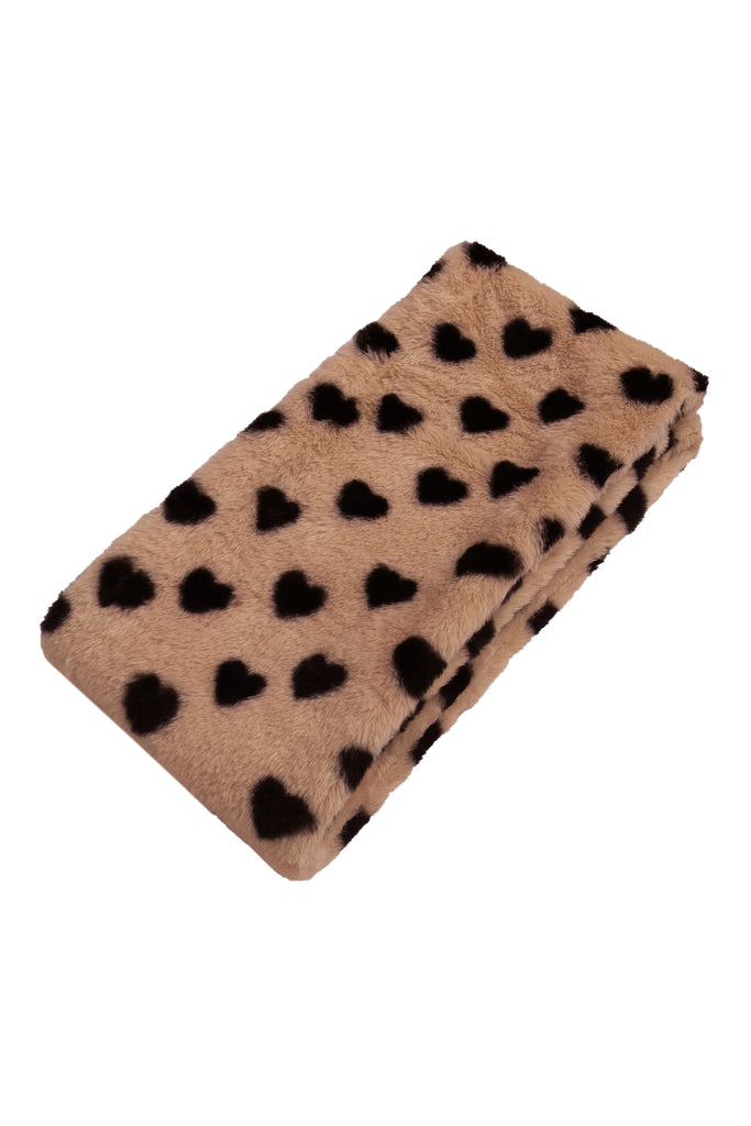 HEART DALMATIAN FAUX FUR INFINITY SCARF