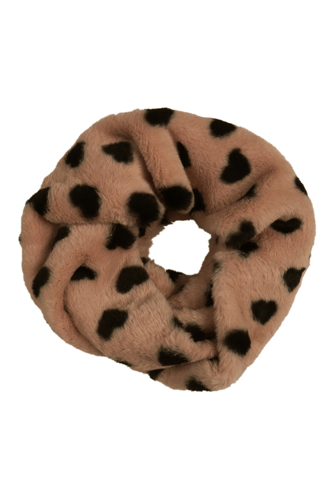 HEART DALMATIAN FAUX FUR INFINITY SCARF