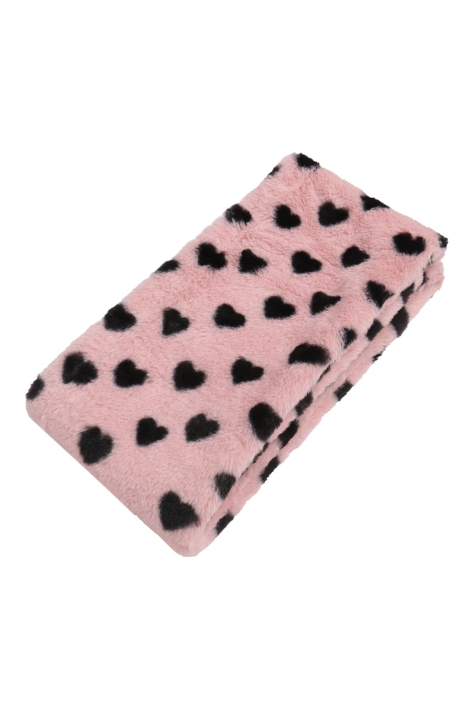 HEART DALMATIAN FAUX FUR INFINITY SCARF