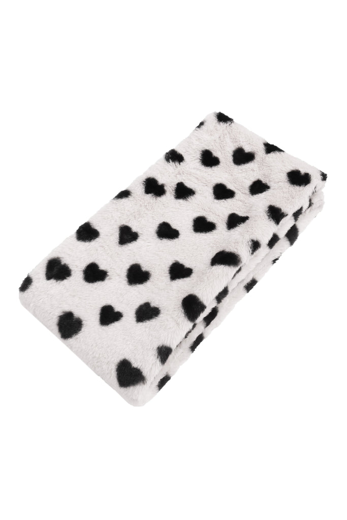 HEART DALMATIAN FAUX FUR INFINITY SCARF