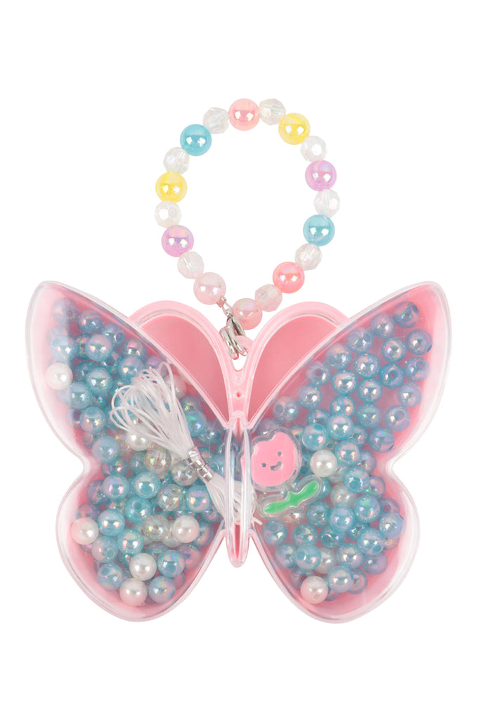 DIY BUTTERFLY NECKLACE OR BRACELET PEARL BEADS HANCRAFTED TOY JEWELRY