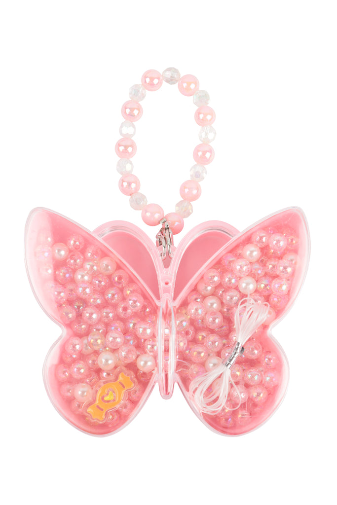 DIY BUTTERFLY NECKLACE OR BRACELET PEARL BEADS HANCRAFTED TOY JEWELRY