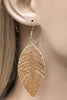 VEAGAN LEATHER FASHION LEAF TEAR DROP EARRINGS