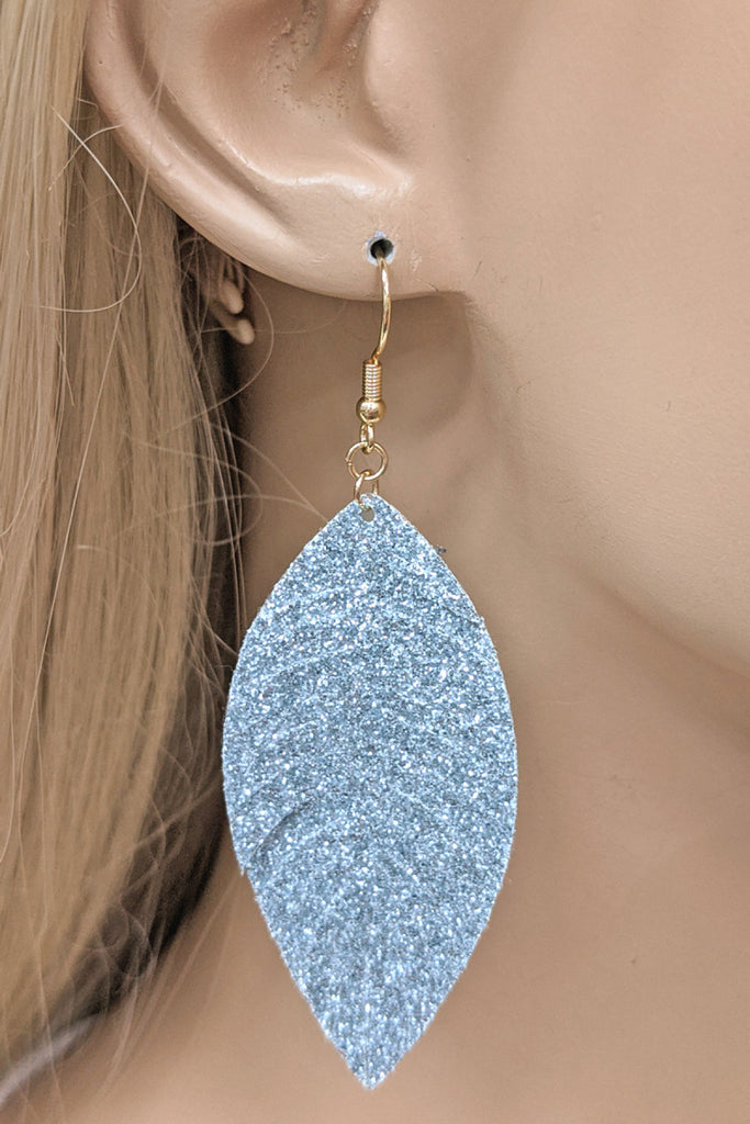 VEAGAN LEATHER FASHION LEAF TEAR DROP EARRINGS