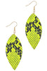 VEAGAN LEATHER FASHION LEAF TEAR DROP EARRINGS