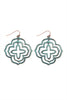FILIGREE QUATERFOIL HOOK EARRINGS