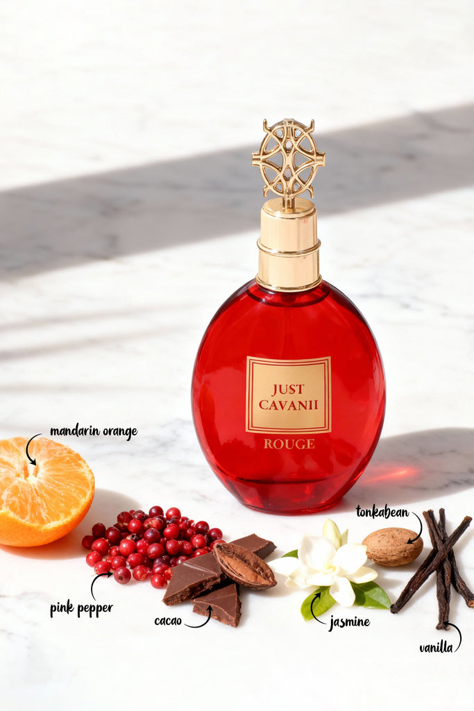JUST CAVANII ROUGE RED SPRAY PERFUME EAU DE PARFUM FOR WOMEN - 100ML/3.4FL.OZ.