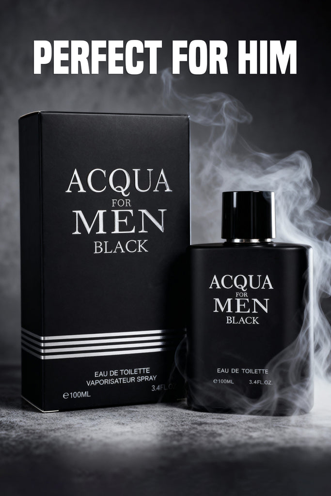 ACQUA FOR MEN BLACK SPRAY COLOGNE EAU DE TOILETTE FOR MEN - 100ML/3.4 FL.OZ.