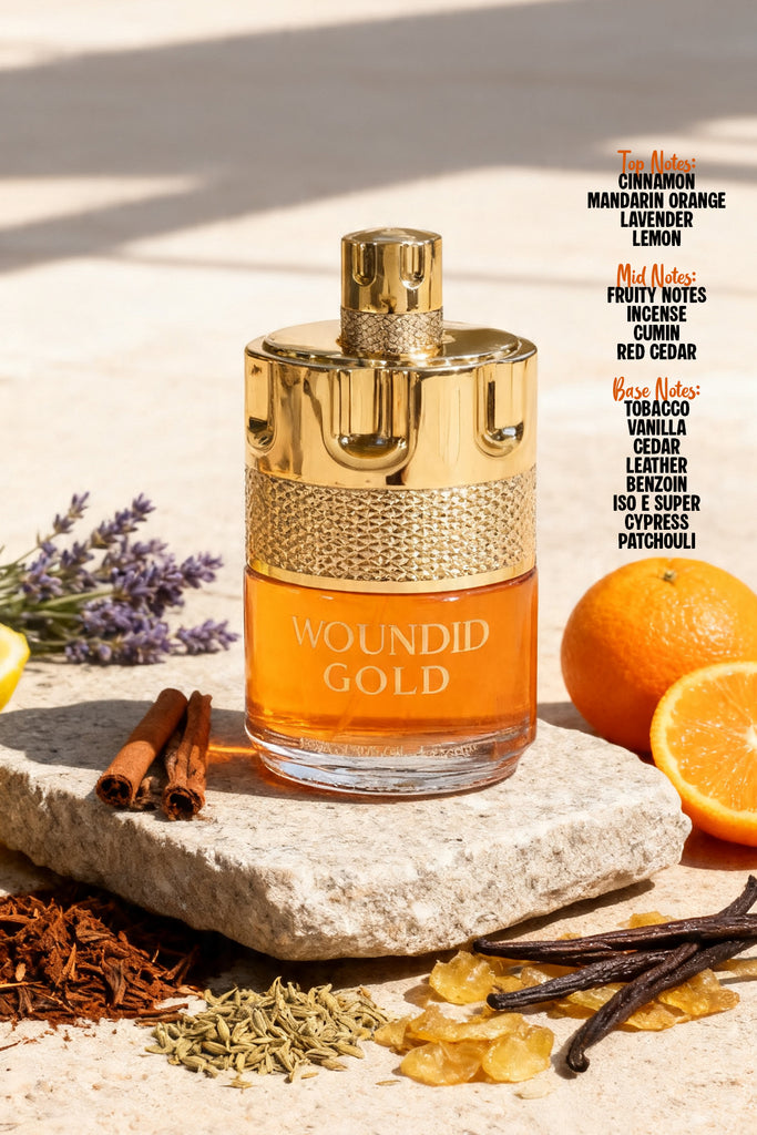 WOUNDID GOLD SPRAY COLOGNE EAU DE PARFUM FOR MEN 100ML/3.4 FL.OZ.