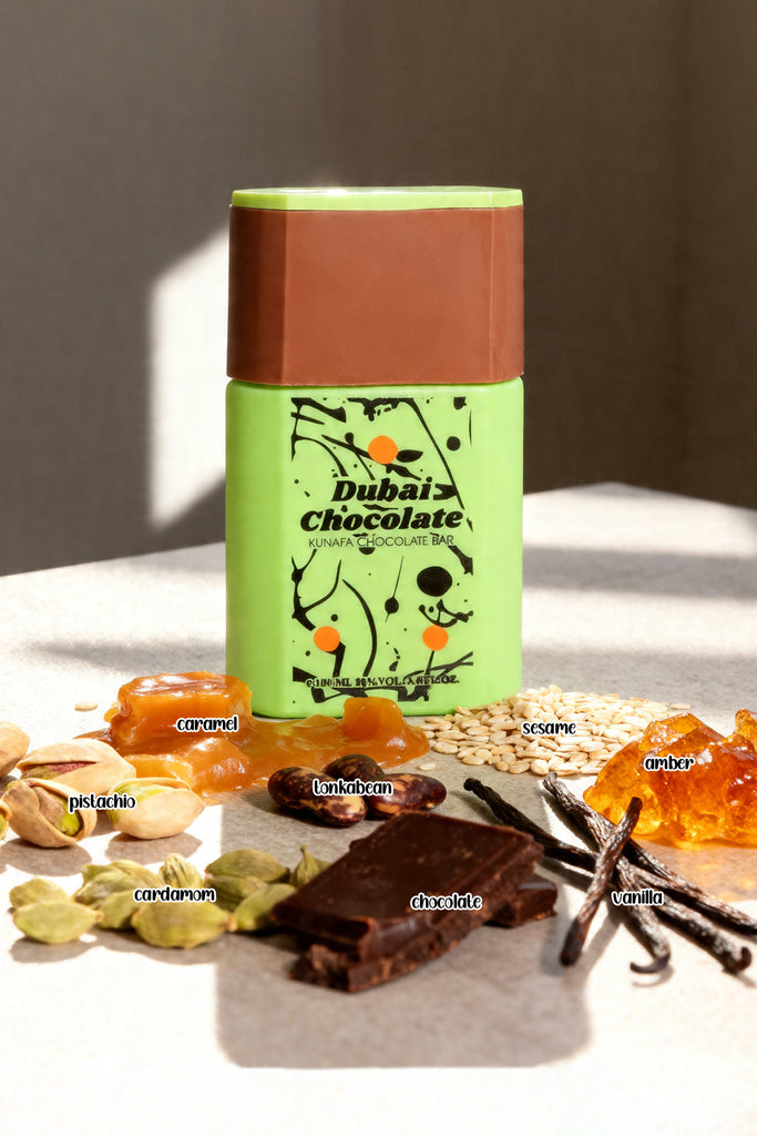 DUBAI CHOCOLATE KUNAFA CHOCOLATE BAR SPRAY PERFUME EAU DE PARFUM FOR MEN AND WOMEN - 100ML/3.4FL.OZ.