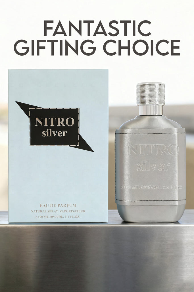 NITRO SILVER SPRAY PERFUME EAU DE PARFUM FOR MEN - 100ML/3.4FL.OZ.