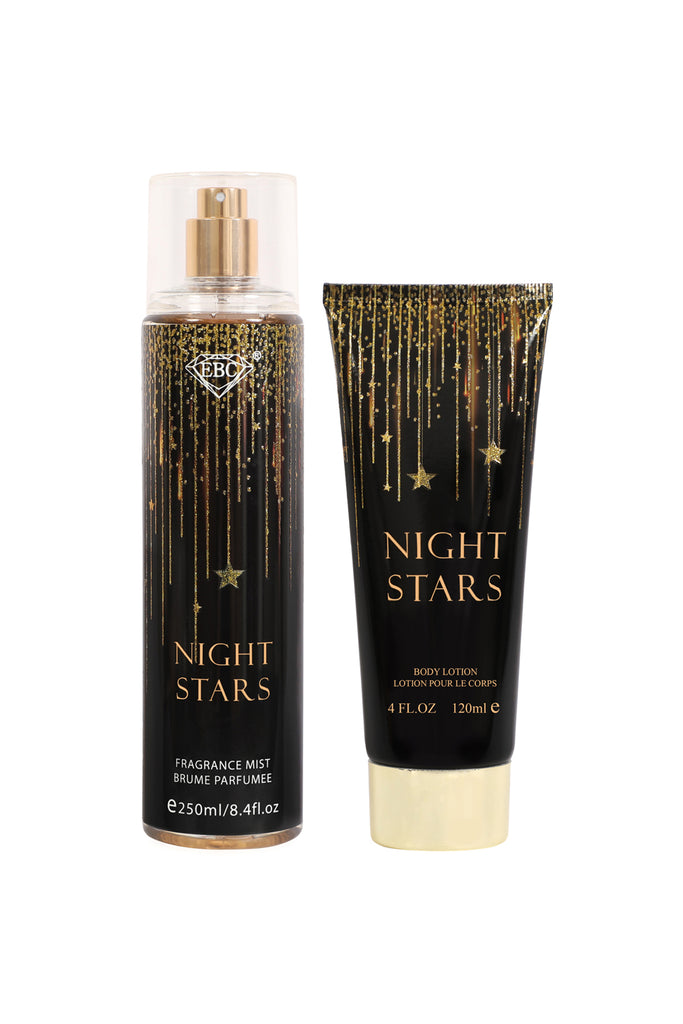 NIGHT STARS FRAGRANCE MIST & BODY LOTION GIFT SET FOR WOMEN – 2 PIECE SET (250MLFRAGRANCE MIST + 120ML BODY LOTION) - Riah Fashion