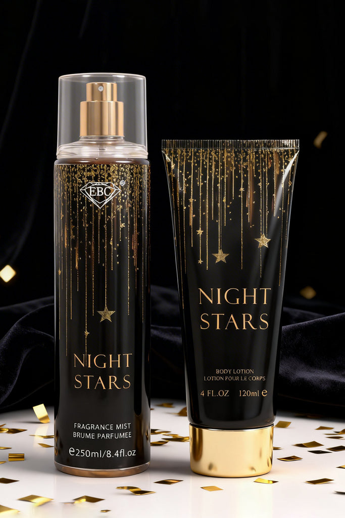 NIGHT STARS FRAGRANCE MIST & BODY LOTION GIFT SET FOR WOMEN – 2 PIECE SET (250MLFRAGRANCE MIST + 120ML BODY LOTION) - Riah Fashion