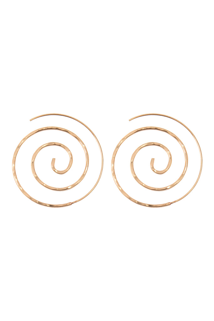 ROUND SWIRL TEXTURED HOOP EARRINGS