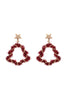 CHRISTMAS WREATH STAR TINSEL DROP EARRINGS