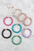 GLITTER PU LEATHER HOOP EARRINGS