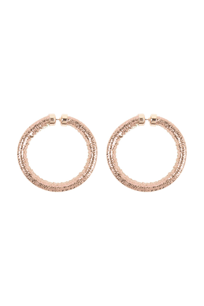 GLITTER PU LEATHER HOOP EARRINGS