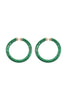 GLITTER PU LEATHER HOOP EARRINGS
