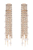 PEARL RHINESTONE FRINGE FRONT BACK DROP EARRINGS
