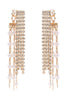 PEARL RHINESTONE FRINGE FRONT BACK DROP EARRINGS