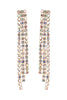 RHINESTONE 3 LINE FRINGE DROP EARRINGS