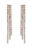RHINESTONE 3 LINE FRINGE DROP EARRINGS