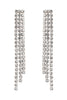 RHINESTONE 3 LINE FRINGE DROP EARRINGS