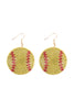 SOFTBALL RHINESTONE FISH HOOK EARRINGS