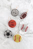 SOFTBALL RHINESTONE FISH HOOK EARRINGS