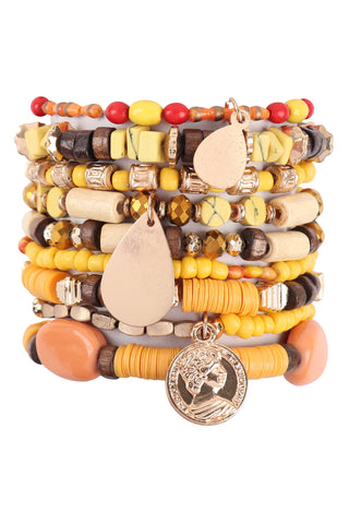 BRAIDED LEATHER NATURAL STONE MAGNETIC LOCK BRACELET