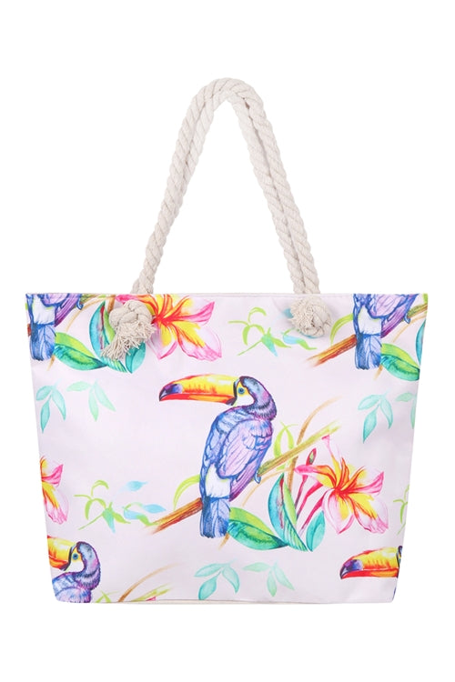 BIRD FLORAL TOTE BAG