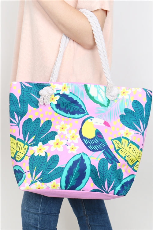 BIRD FLORAL TOTE BAG