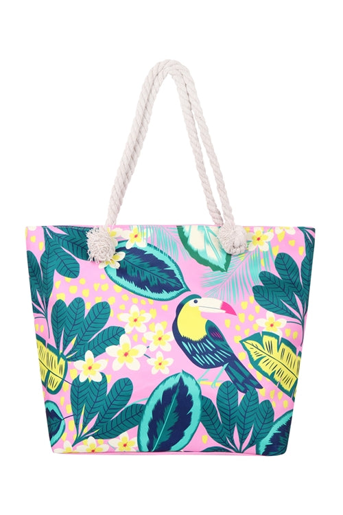 BIRD FLORAL TOTE BAG